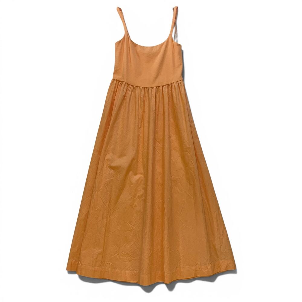 Old Navy Sunfish Orange‎ Midi Dress Small Cotton Fit Flare Summer Sundress